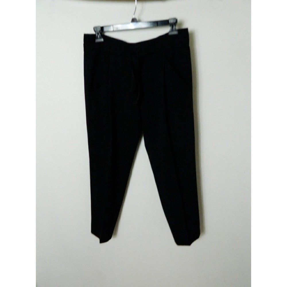 VINCE Pants Women's Black High Waisted Paper Bag Tie Cropped Pockets Size 4 - Picture 7 of 11